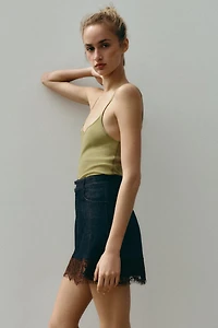 Z1975 DENIM LACE SKORT