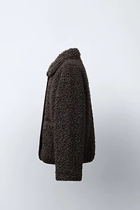 PIPED SHEARLING COAT