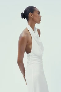 LONG OPEN BACK HALTER DRESS