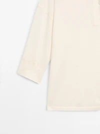 Wool blend henley sweater