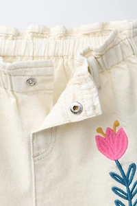 EMBROIDERED PAPERBAG SHORTS