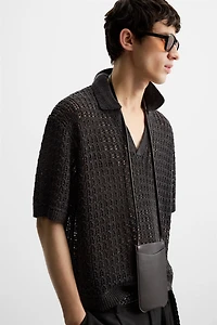 OPEN KNIT POLO SHIRT