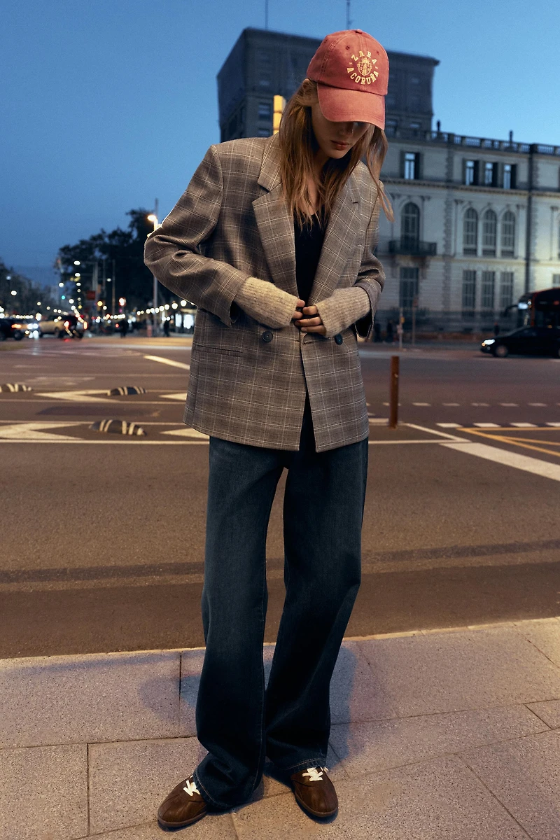 OVERSIZED PLAID BLAZER