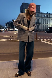 OVERSIZED PLAID BLAZER