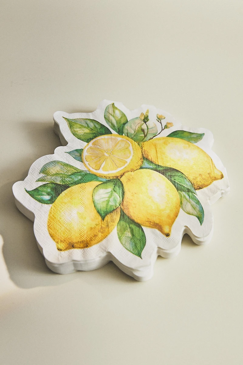 LEMON PRINT PAPER NAPKINS (PACK OF 20)