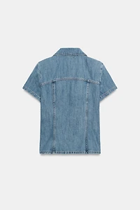 TRF ZIPPERED DENIM SHIRT