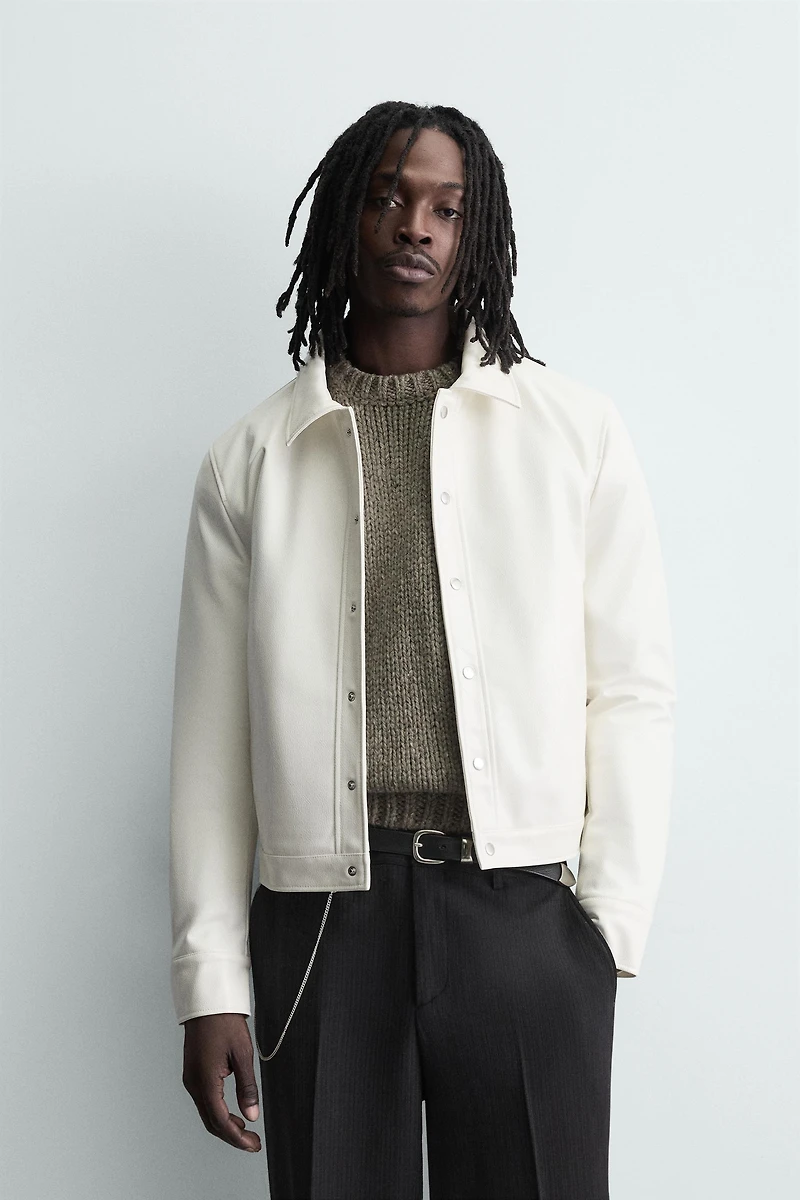 SHINY FAUX LEATHER JACKET