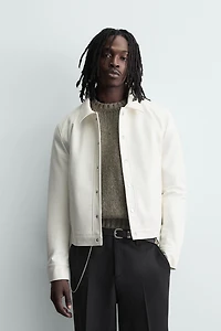 SHINY FAUX LEATHER JACKET