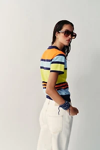 POLO EN MAILLE À RAYURES