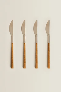 SET OF KNIVES WITH WOOD-DESIGN HANDLES (SET OF 4)