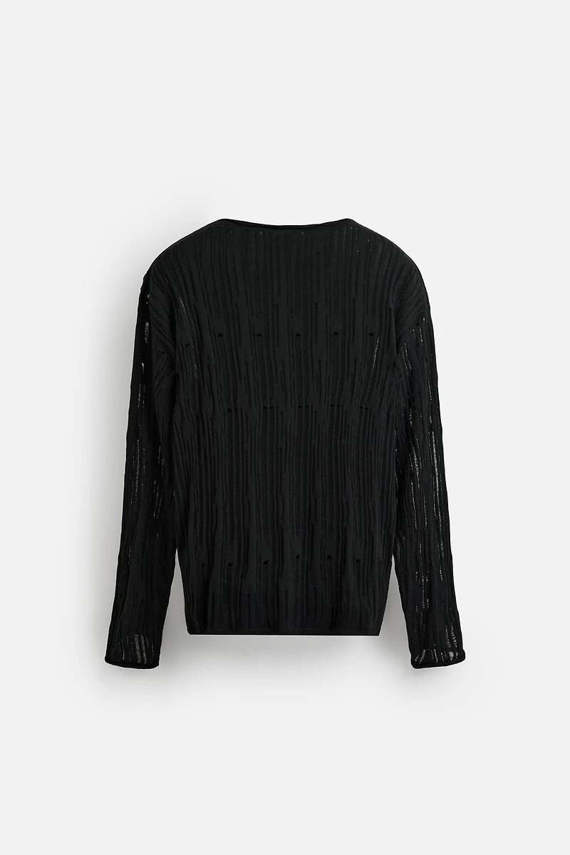 DROP STITCH TEXTURED SWEATER
