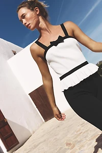 RIBBED KNIT BOW TOP