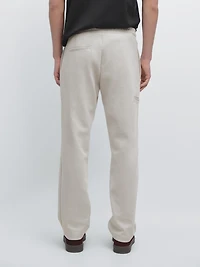 Straight-fit cotton blend trousers