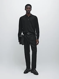 Pantalon à pinces relaxed fit en laine mélangée