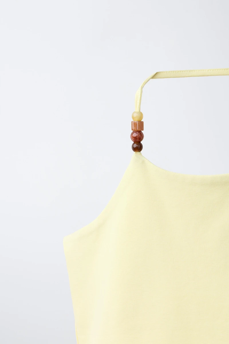 BEADED HALTER TOP