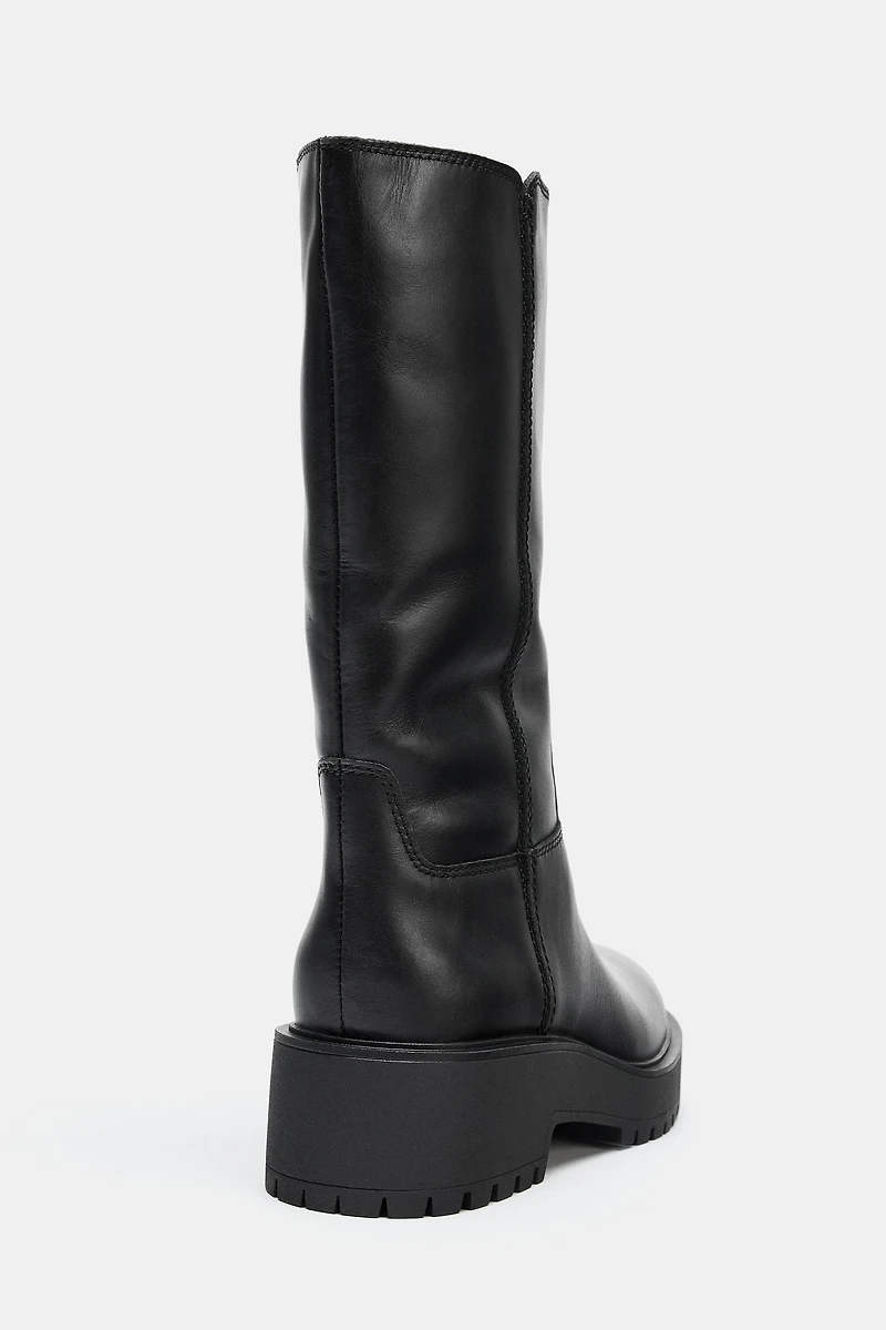 WATER REPELLENT LEATHER BOOTS WITH LUG SOLES