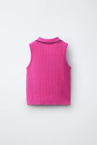 PENN © CABLE KNIT POLO TOP