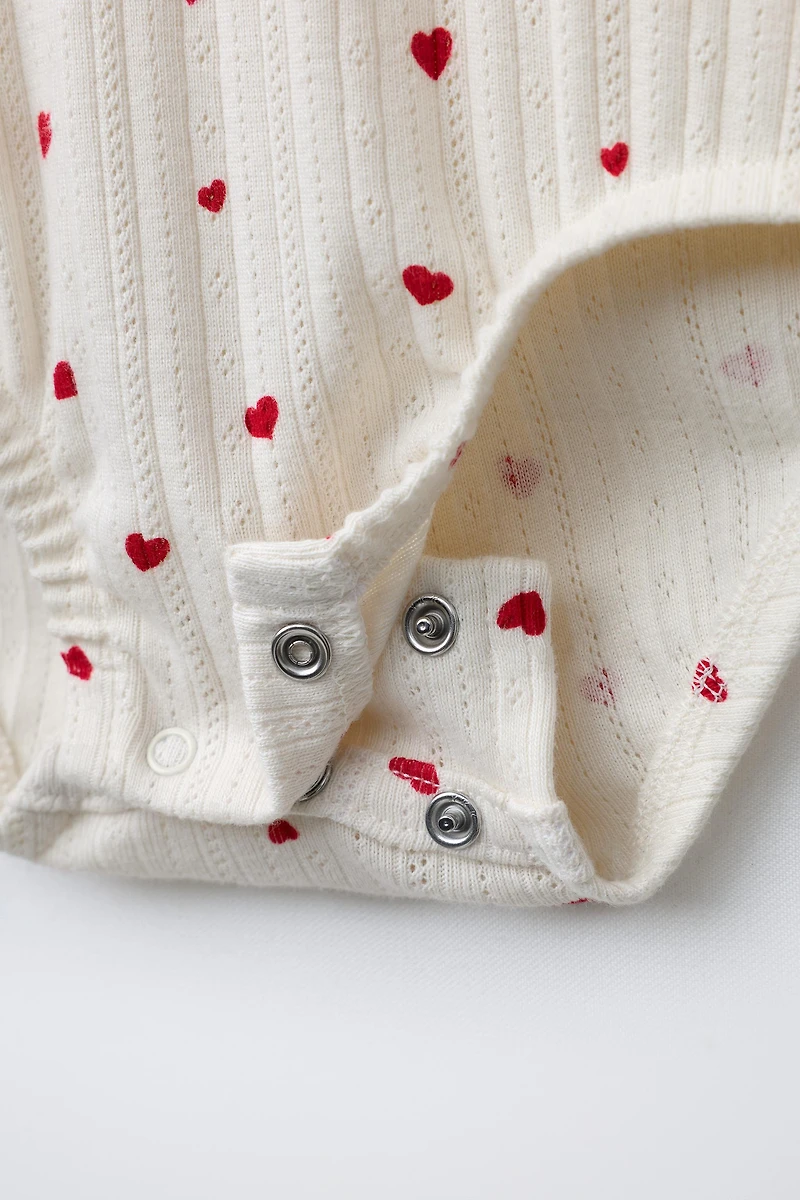 HEART PRINT BODYSUIT AND LEGGINGS SET