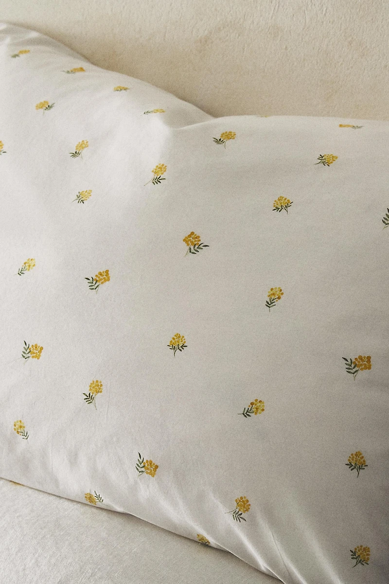 MIMOSA PRINT COTTON PILLOWCASE