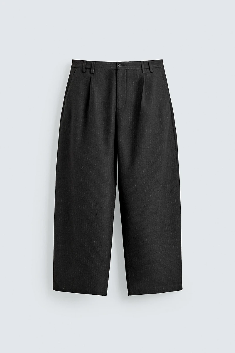 PINSTRIPE SUIT PLEATED PANTS