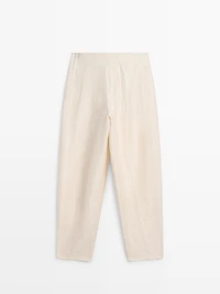 Pantalon bouffant en lin mélang