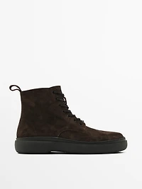 Split suede boots