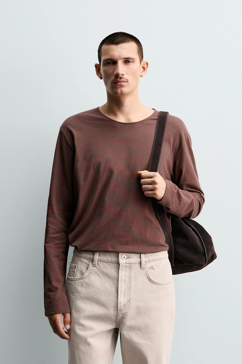 STRIPED JACQUARD T-SHIRT