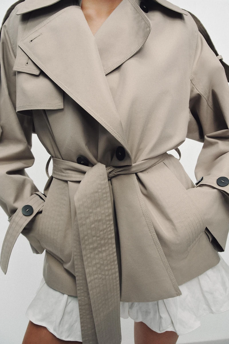 ZW COLLECTION OVERSIZED WATER REPELLENT TRENCH COAT
