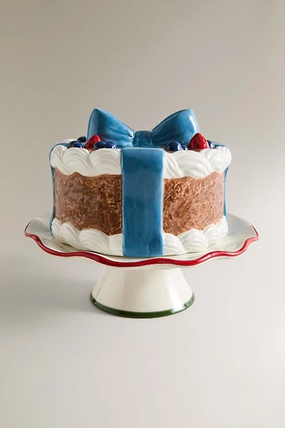 CERAMIC CHRISTMAS CAKE DISH