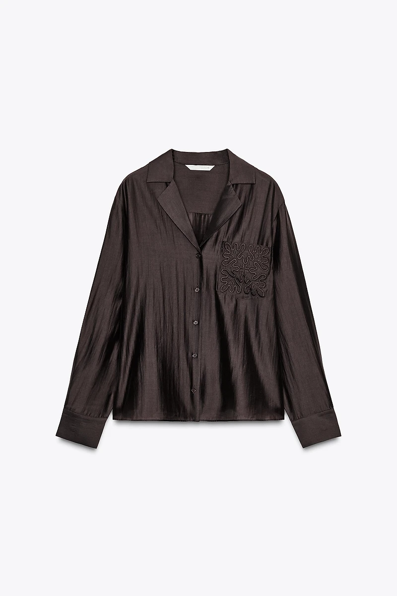 ZW COLLECTION EMBROIDERED POCKET SHIRT