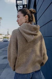 HOODIE CARDIGAN WITH BOW