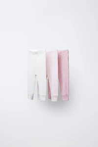 THREE-PACK OF RIBBED LEGGINGS