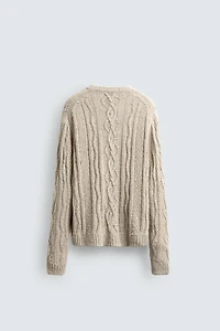 TEXTURED BRAID SWEATER