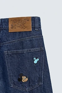EMBROIDERED WIDE-LEG JEANS HARRY LAMBERT FOR ZARA X DISNEY