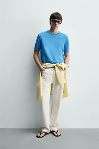KNIT COTTON BLEND T-SHIRT