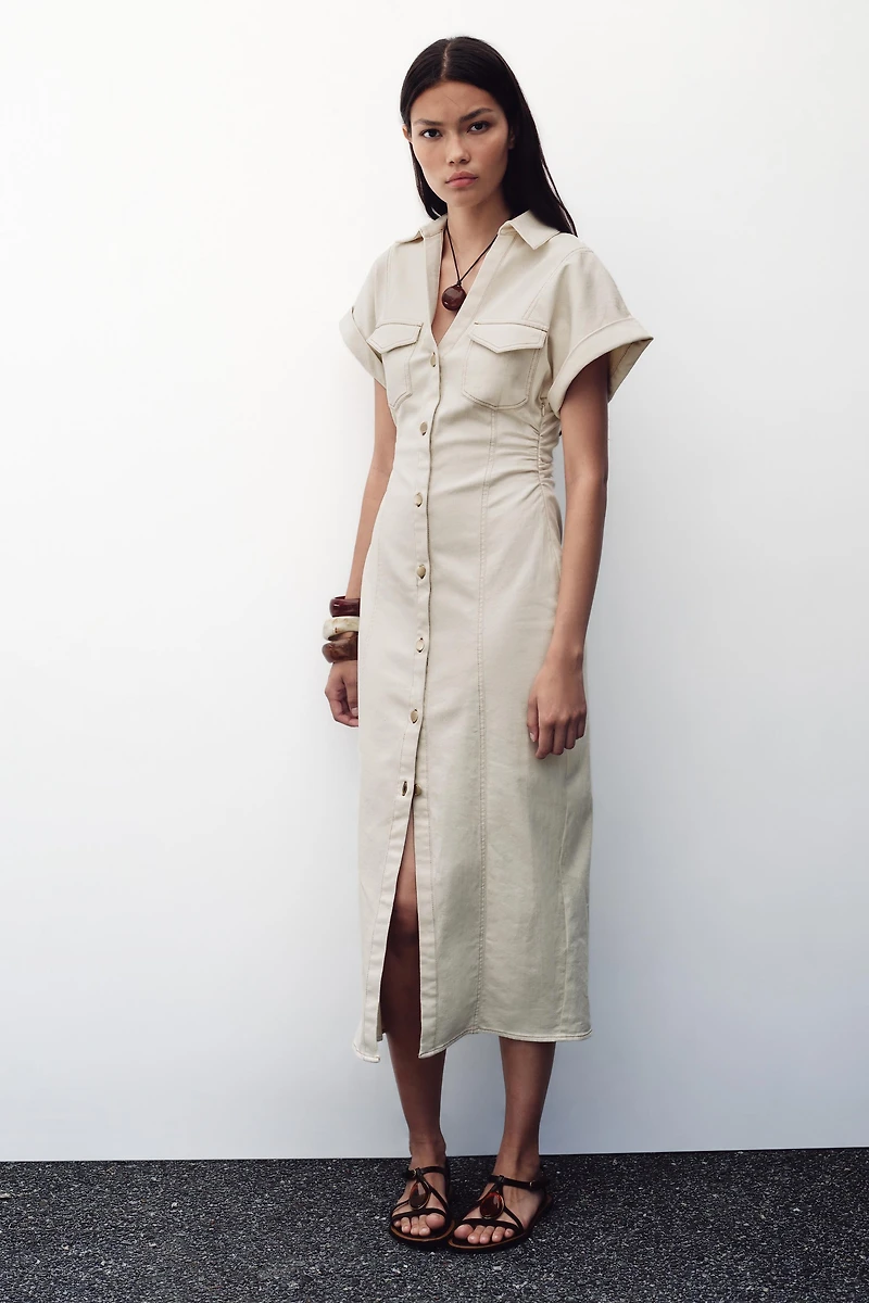 ROBE MIDI PLIS TAILLE