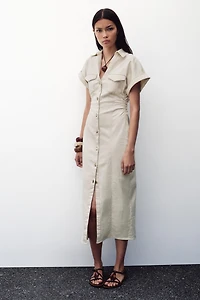 ROBE MIDI PLIS TAILLE