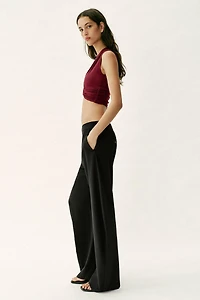 DRAPED POLYAMIDE TOP WITH HARDWARE