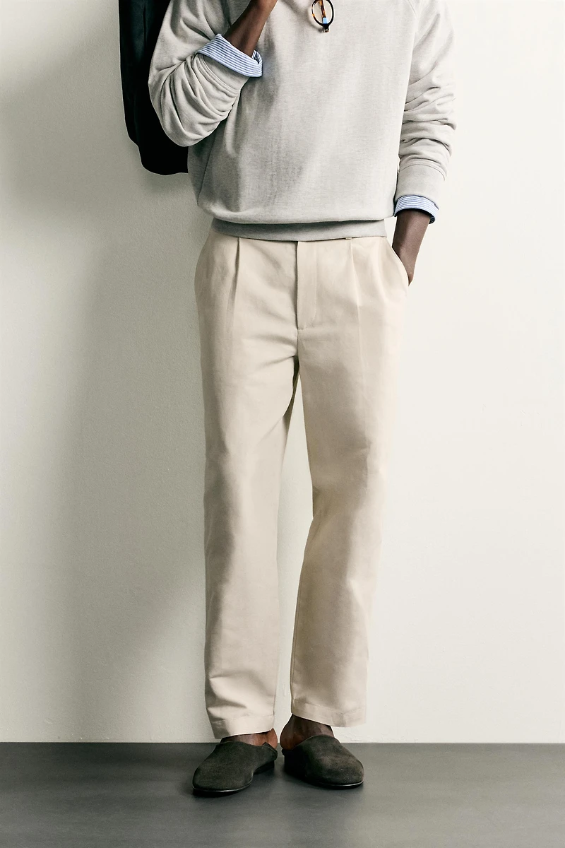 COTTON-LINEN RELAXED FIT PANTS