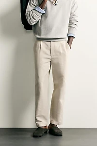 COTTON-LINEN RELAXED FIT PANTS