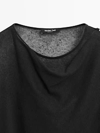 Surplice linen blend cape top