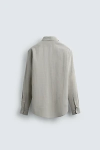 PLAID LINEN-COTTON SHIRT