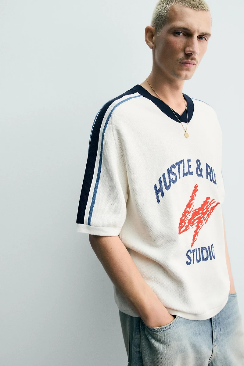 RETRO STRIPE KNIT T-SHIRT