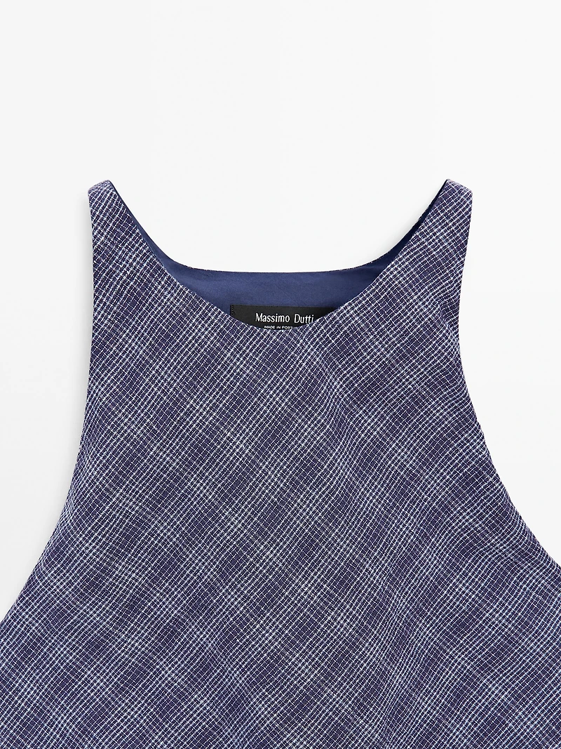 Long checked dress with back detail