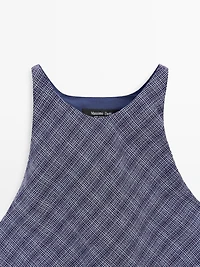Long checked dress with back detail