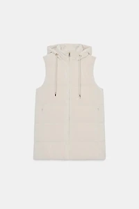 LONG PADDED HOODED VEST