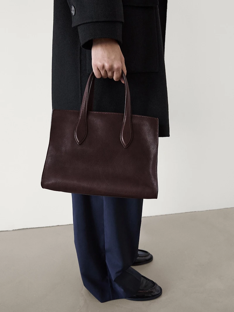 Tote bag MD ICON moyen format en cuir nappa