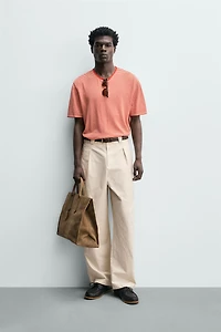 COTTON - LYOCELL STRAIGHT FIT PANTS