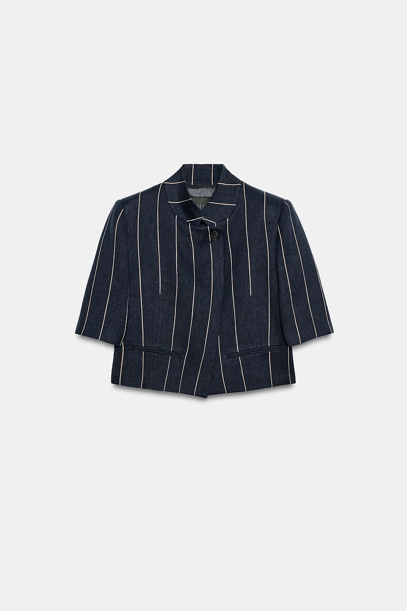VESTE À RAYURES AVEC LIN ZW COLLECTION