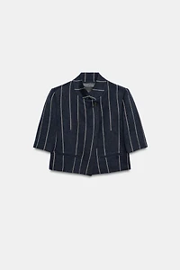 VESTE À RAYURES AVEC LIN ZW COLLECTION